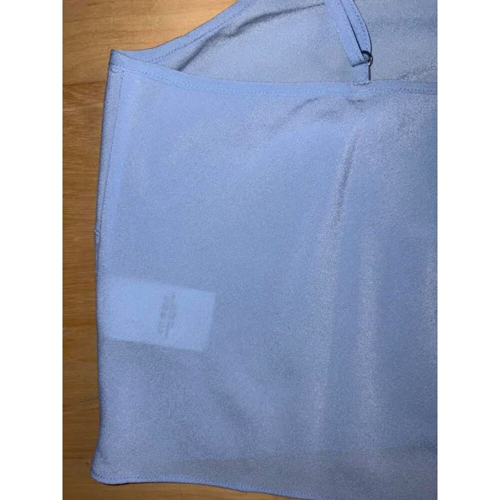 Veronica Beard Silk Light Blue V-Neck Cropped Camisole Top - Picture 6 of 8